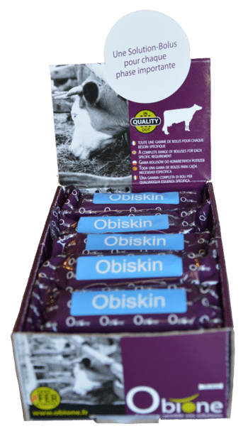 Obiskin, bolus composé d’oligo-éléments spécialement pour la peau et les sabots des vaches