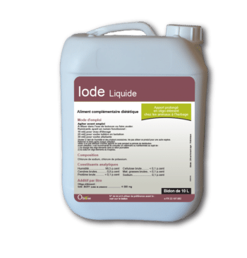 Iode Liquide, iode pour vaches avec apport prolongé en oligo-éléments