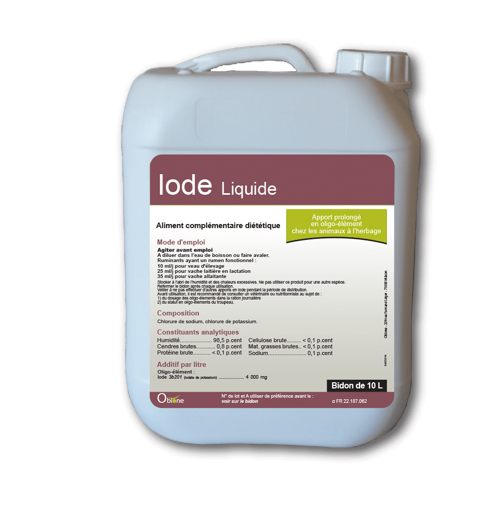 OBIONE : Iode Liquide pour renforcer l'apport en iode chez les vaches
