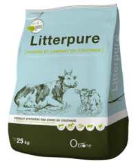 Litterpure est un produit d’hygiène utilisable pour les vaches et veaux pour un couchage sain