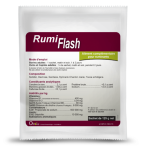 RumiFlash, aliment complémentaire pour vaches pour relancer le rumen et la rumination