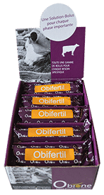 Obifertil, bolus d’oligo-éléments composé de béta-cartène, vitamine A, sélénium, iode, zinc, pour la reproduction des vaches