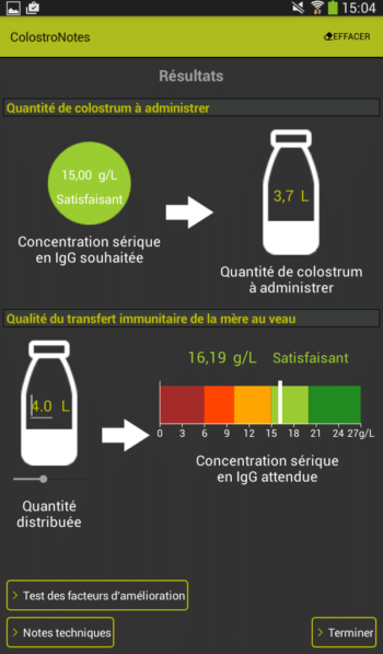 La quantité de colostrum