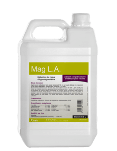Mag L.A. aliment complémentaire vaches riche en magnésium, utilisé pour réduire le risque d’hypomagnésiémie
