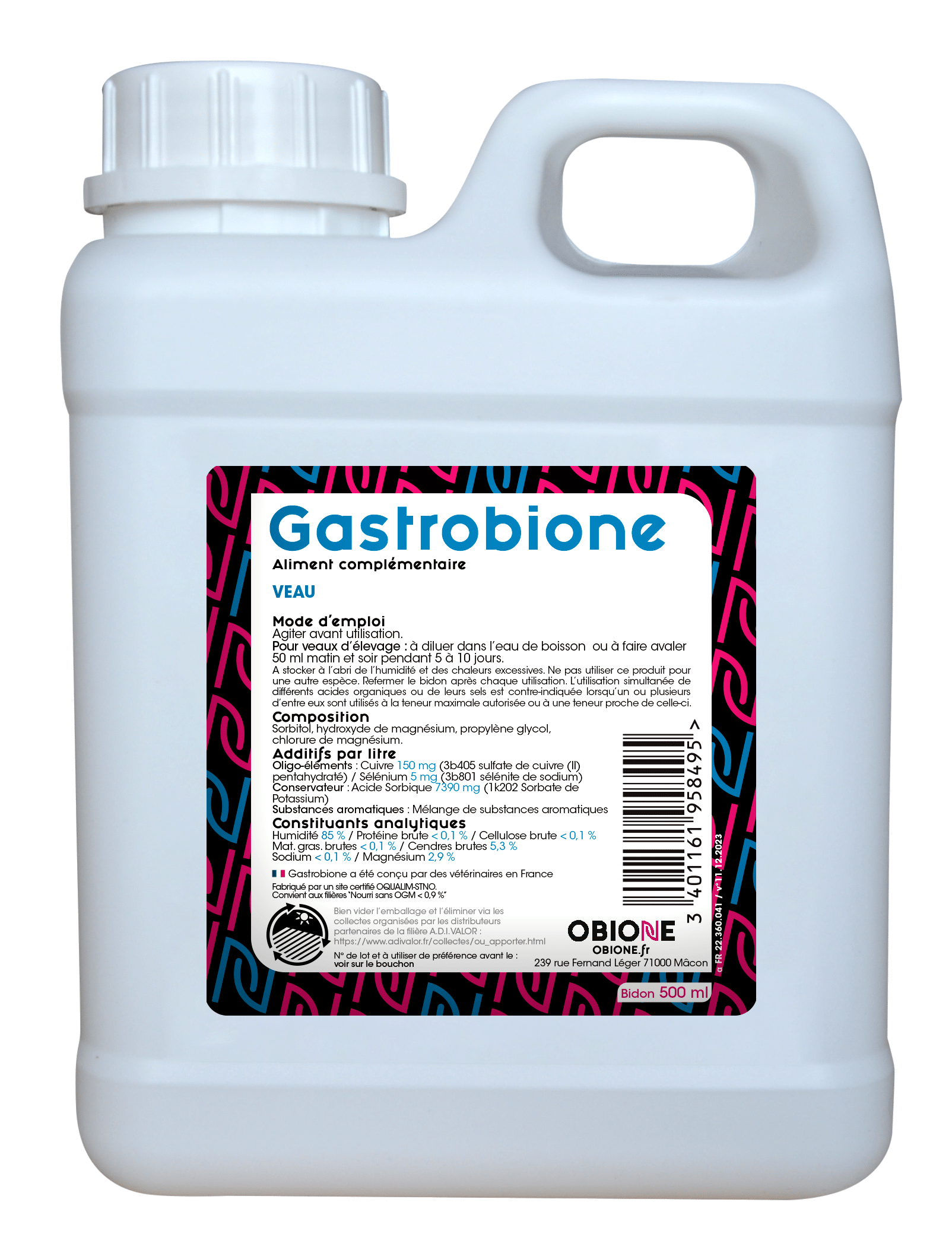 Gastrobione pour les douleurs stomacales et les diarrhées des veaux