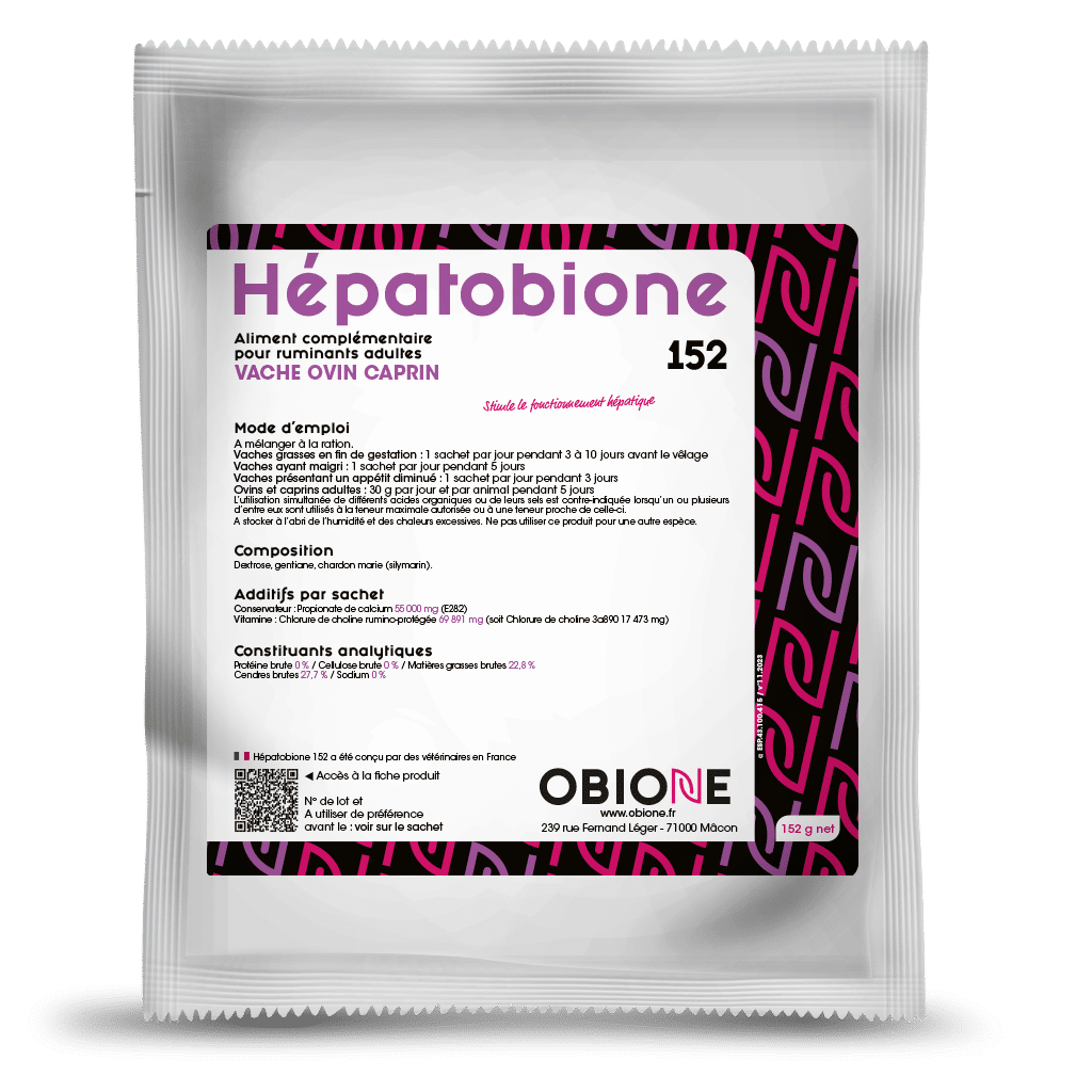 Hépatobione 152 aliments complémentaires vaches et veaux pour un foie en bonne santé