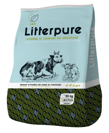 Litterpure est un produit d’hygiène utilisable pour les vaches et veaux pour un couchage sain