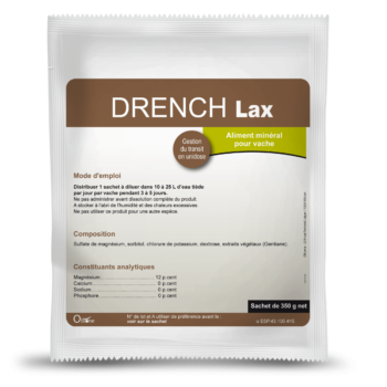 Drench Lax se utiliza cuando el tránsito de la vaca está ralentizado